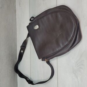 Tumi Vintage Retro Unisex Brown Leather Crossbody Bag